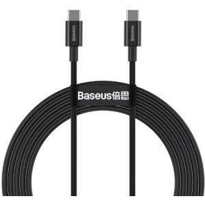 Cablu periferice Baseus USB-C 2.0 Male la USB-C 2.0 Male, 1 m, PD 100W, Negru