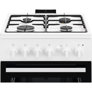 Electrolux LKG504012W, Gaz, 4 arzatoare, Aprindere integrata, Sistem de siguranta, Autocuratare catalitica, Grill, Rotisor, 50 cm, Alb