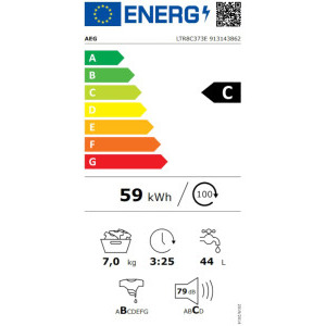 AEG verticala LTR8E363E, 6 kg, 1300 RPM, Clasa A, Inverter, PowerCare, ProSteam, ProSense, PowerClean, Alb