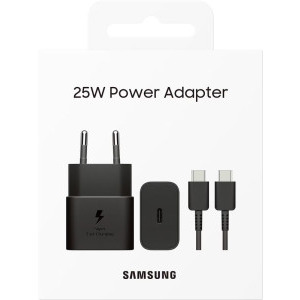 Samsung EP-T2510X, negru, 1x USB-C, Fast Charge 25W + cablu USB-C