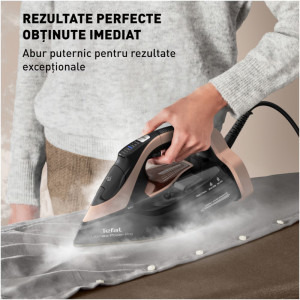 Tefal Fier de calcat Ultimate Power Pro FV9E50E0, 3200W, 85g/min, Negru/Bronz