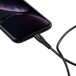 Canyon USB Male la Lightning Male, MFi, 1.2 m, Black