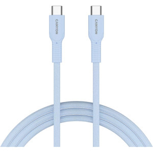 Cablu de date / adaptor Canyon USB-C Male la USB-C Male, 1 m, Light Blue