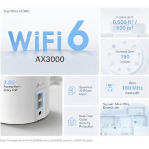 TP-LINK 2.5Gigabit Deco X50 Pro AX3000 Dual-Band WiFi 6 3buc