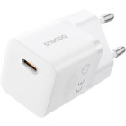 Incarcator retea Baseus GaN5 Mini, 1x USB-C, Quick Charge 25 W, GaN, White