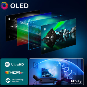 Philips Smart TV 65OLED820/12 Seria OLED820/12 164cm 4K UHD HDR Ambilight pe 3 laturi