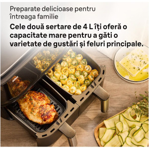 Braun Friteuza cu aer cald TwinCook 3 TD3030IBK, 2850W, 2x 4L, Negru
