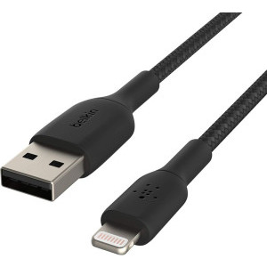 Belkin BoostCharge Braided, USB Male la Lightning Male, 0.15 m, Black