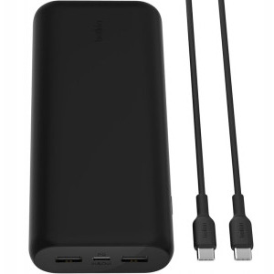 Belkin BoostCharge 20000 mAh, 2x USB, 1x USB-C, Black