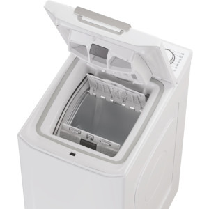 Candy verticala TCA284TM5-S, 8 kg, 1200 RPM, Clasa A, Inverter, AI Weight, hOn, Alb