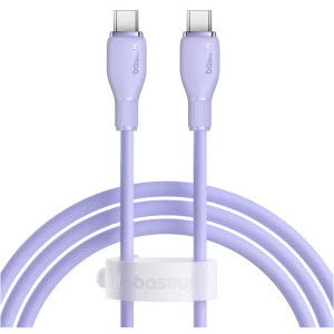 Cablu de date / adaptor Baseus Pudding, USB-C Male la USB-C Male, 100 W, 1.5 m, Purple