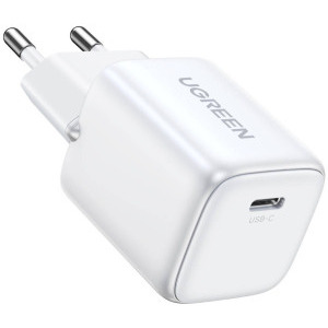 Incarcator retea Ugreen CD319, 1x USB-C, Quick Charge 30 W, GaN, White