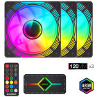 Ventilator Gamemax KF300 ARGB 120mm Three Fan Pack