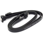 Cablu componente OEM 2x SATA-III Female - SATA-III Female, 1x conector 90 grade, 0.5m, negru