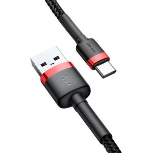 Baseus Cafule CATKLF-B91, USB Male la USB-C Male, 1 m, Black, amperaj maxim suportat 3A