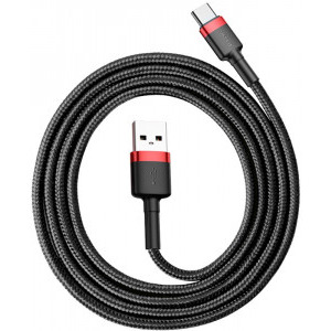 Baseus Cafule CATKLF-B91, USB Male la USB-C Male, 1 m, Black, amperaj maxim suportat 3A