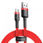 Cablu de date / adaptor Baseus Cafule CATKLF-C09, USB Male la USB-C Male, 2 m, Red, amperaj maxim suportat 3A