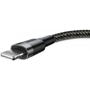 Cablu de date / adaptor Baseus Cafule CALKLF-BG1, USB Male la Lightning Male, 1 m, Grey-Black