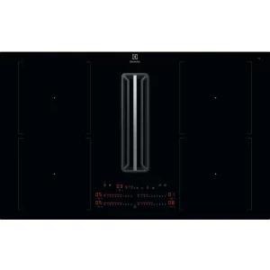 Electrolux KCC84453CK, Inductie, 4 zone de gatit, Hota integrata, Breeze, 83 cm, Negru