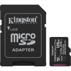 Card memorie Kingston Micro SDXC, 128GB, Clasa 10, UHS-I U1, V10, A1 + Adaptor SD