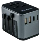 Incarcator retea Verbatim Adaptor universal 49545, 2x USB-C, 2x USB, Quick Charge 30 W, Grey
