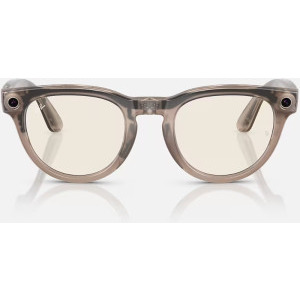 Ray-Ban Meta Headliner Gen 1 32GB Shiny Warm Stone/Clear Dark Green Transitions Low Bridge Fit