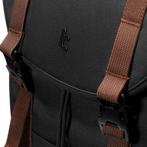 Tomtoc Rucsac laptop 15.6 inch Vintpack-TA1, capacitate 22L, fermoare YKK, catarame Duraflex, culoare negru