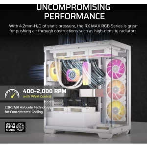 Corsair iCUE LINK RX120 Max RGB White Starter Kit 120mm Three Fan Pack