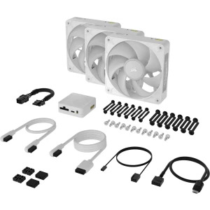 Corsair iCUE LINK RX120 Max RGB White Starter Kit 120mm Three Fan Pack