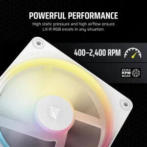 Corsair iCUE Link LX120-R RGB Starter Kit Reversed 120mm Three Fan Pack White