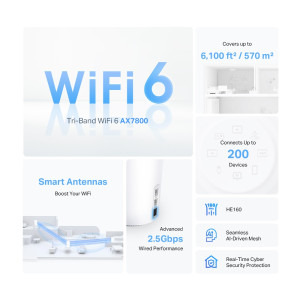 TP-LINK 2.5Gigabit DECO X95 Tri-Band WiFi 6 2 buc