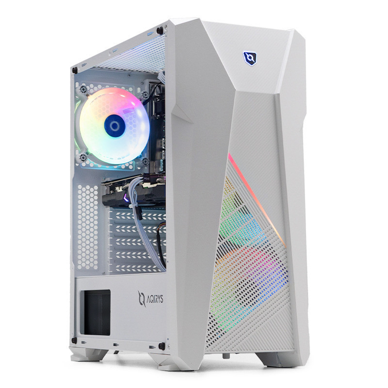 PC Gaming ZMEU Legendar Alb Pro, AMD Ryzen 5 5500 3.6GHz, 16GB DDR4, 1TB SSD, RX 6600 8GB GDDR6, Iluminare RGB