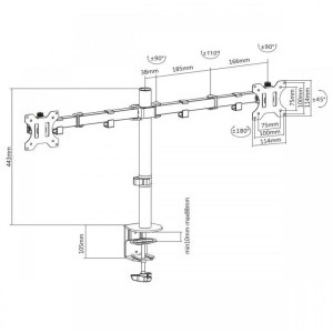SBOX LCD-352/2-2, 13 - 32 inch, negru, suport 2 monitoare