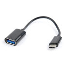 Cablu periferice Gembird OTG USB tip A 2.0 Female la USB-C 2.0 Male, 0.2 m, Negru