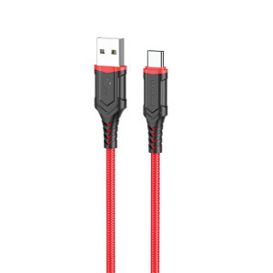 Cablu de date / adaptor Borofone BX67, USB Male la USB-C Male, 1 m, Red