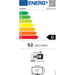 Samsung Smart TV UE43U8072F Seria U8072F 108cm negru 4K UHD HDR