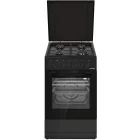 Aragaz Heinner HFSC-S60LITGC-BK, 4 arzatoare, Mixt, Dispozitiv de siguranta, Grill, 50 cm, Negru