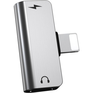 Hoco LS24, Adaptor Lightning Male la 2x Lightning Female, Silver