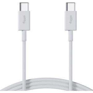 Cablu de date / adaptor Allity AUC-03, USB-C Male la USB-C Male, 60W, 2 m, White