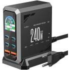 Incarcator retea BlitzWolf BW-S31, 4x USB-C, 2x USB, Quick Charge 240 W, Display, Black