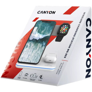 Canyon 3-in-1 WS-303, Wireless Qi Fast Charge 15 W White