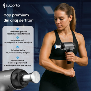Suporto Pistol masaj cu percutie F5 Titan, Vibromasaj, Gri