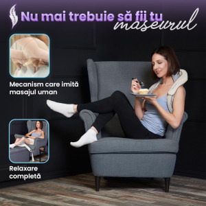Suporto Aparat de masaj cervical, Shiatsu 5D, Incalzire