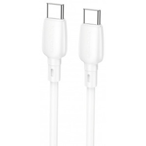 Cablu de date / adaptor Borofone BX93, USB-C Male la USB-C Male, 60 W, 1 m, White