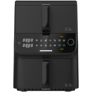 Heinner Friteuza cu aer cald InnovaCook HAF-C10DBS25BK, 2600W, 6.5 L / 3.5L, Negru