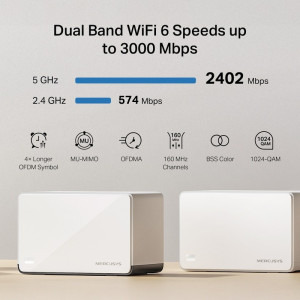 MERCUSYS 2.5Gigabit Halo H85X Dual-Band WiFi 6 3buc