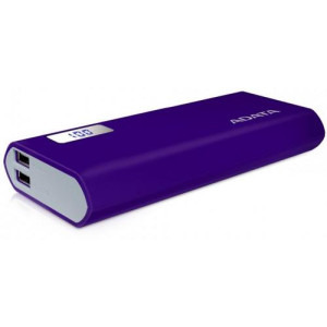 ADATA P12500D, 12500 mAh, 2x USB, Display, Purple