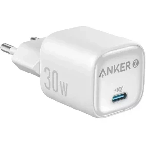 Incarcator retea Anker Zolo A2698G21, 1x USB-C, Quick Charge 30 W, GaN, White