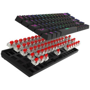 AQIRYS Mira 2.0 RGB Black HaiMu Red Switch Mecanica