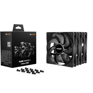 be quiet! Pure Wings 3 Black 140mm PWM Three Fan Pack
